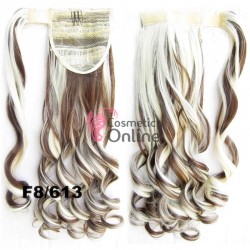 Extensie de par coada cu clema si arici ondulata de 50cm cod BIP-888 F8613 Blond deschis cu Saten mediu